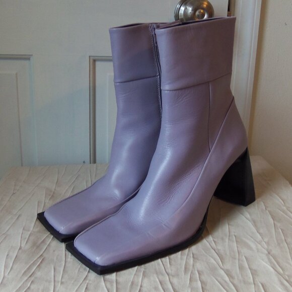 Topshop Square Toe High Ankle Boots Pale Purple sz 40 - Picture 4 of 15